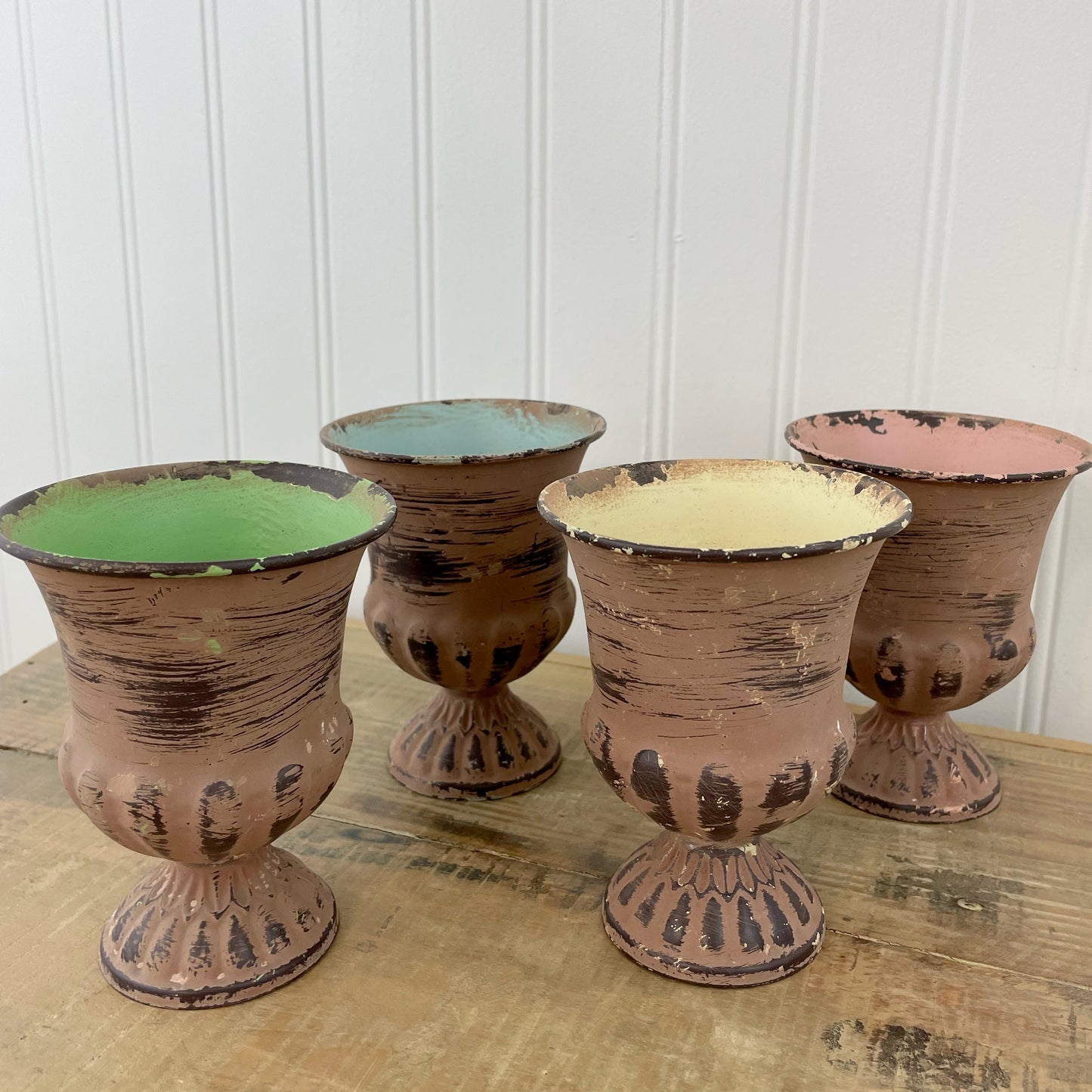 Set of 4 Metal Urns