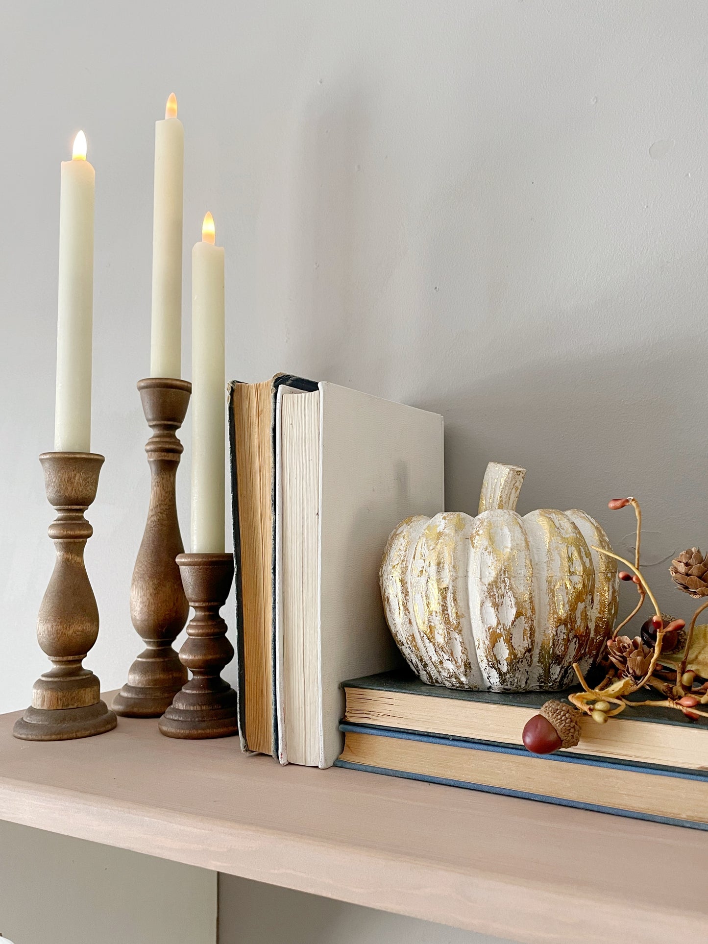 Set of 3 Wood Candlesticks