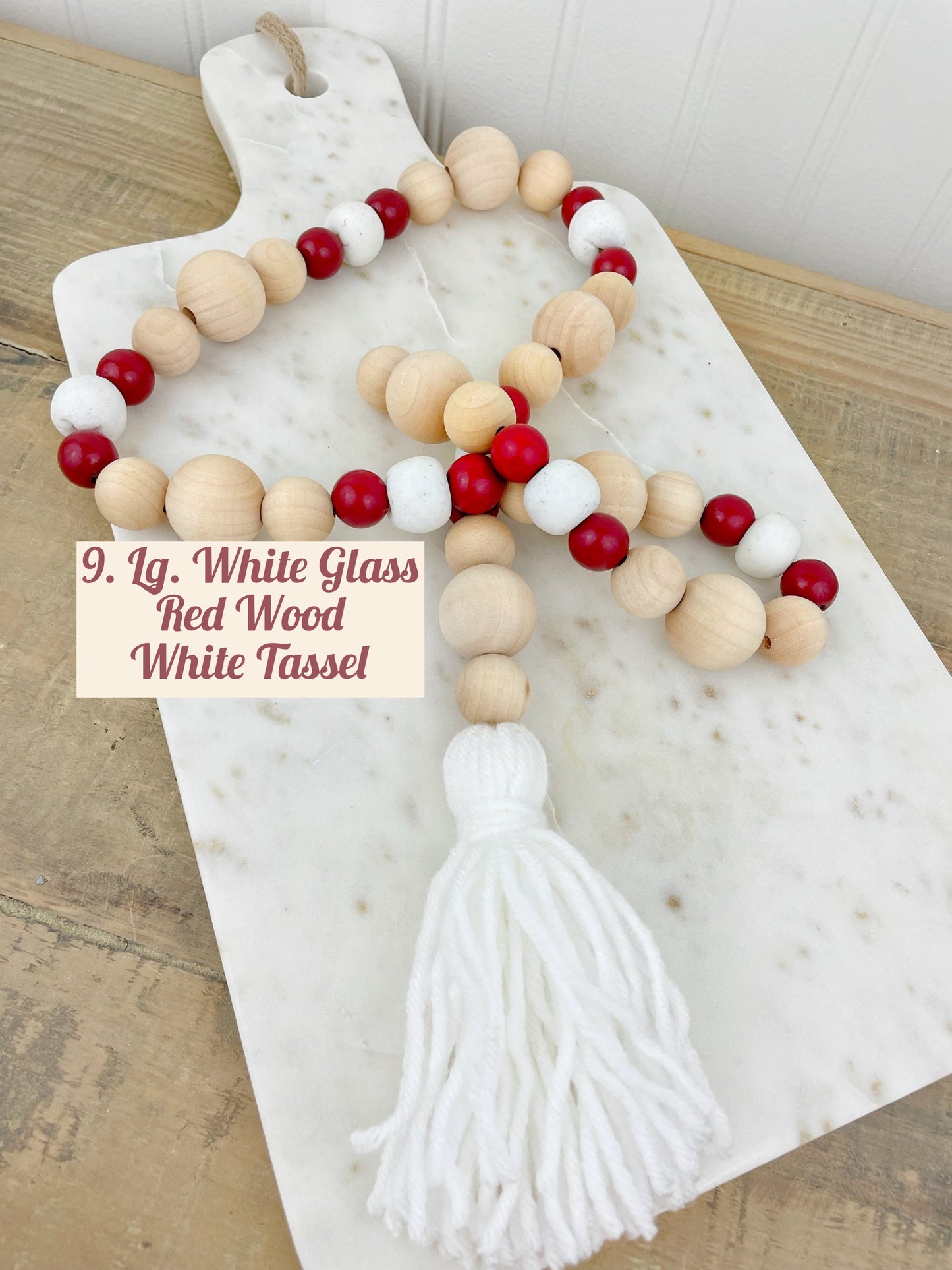 Holiday Wood & Glass Decor Bead Strands