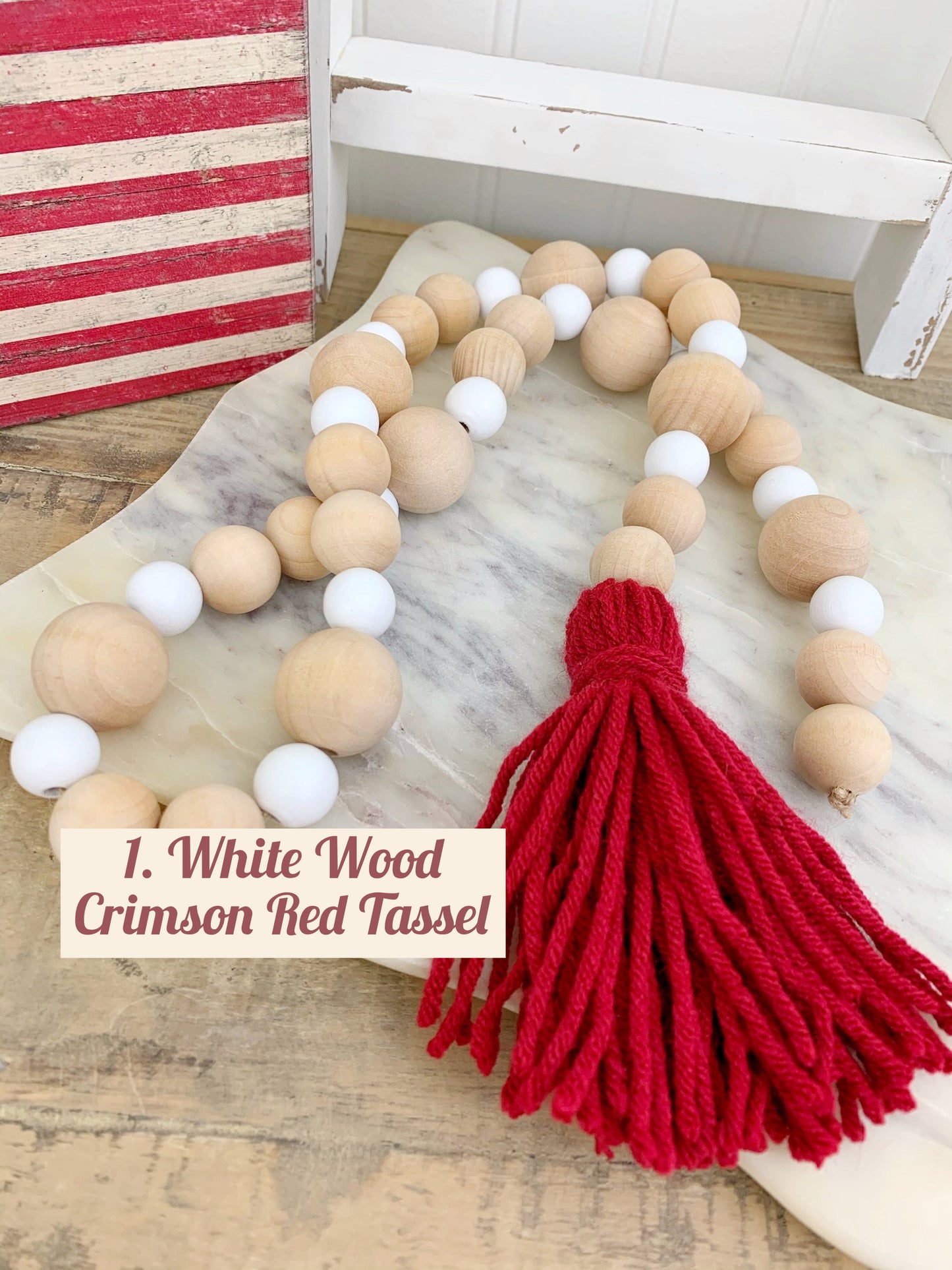 Mixed Wood Bead Strands