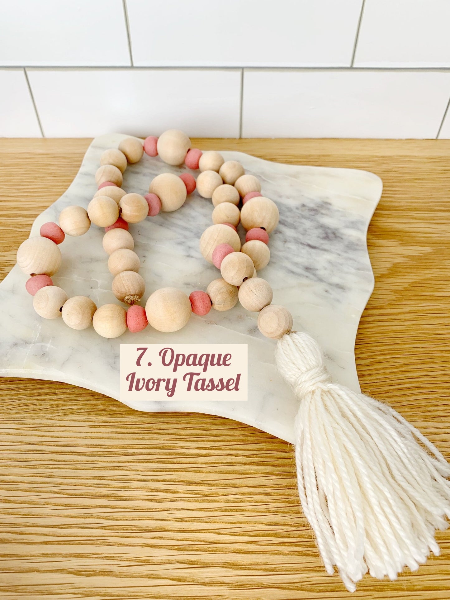 Wood+Glass Decor Bead Strands with Shades of Pink