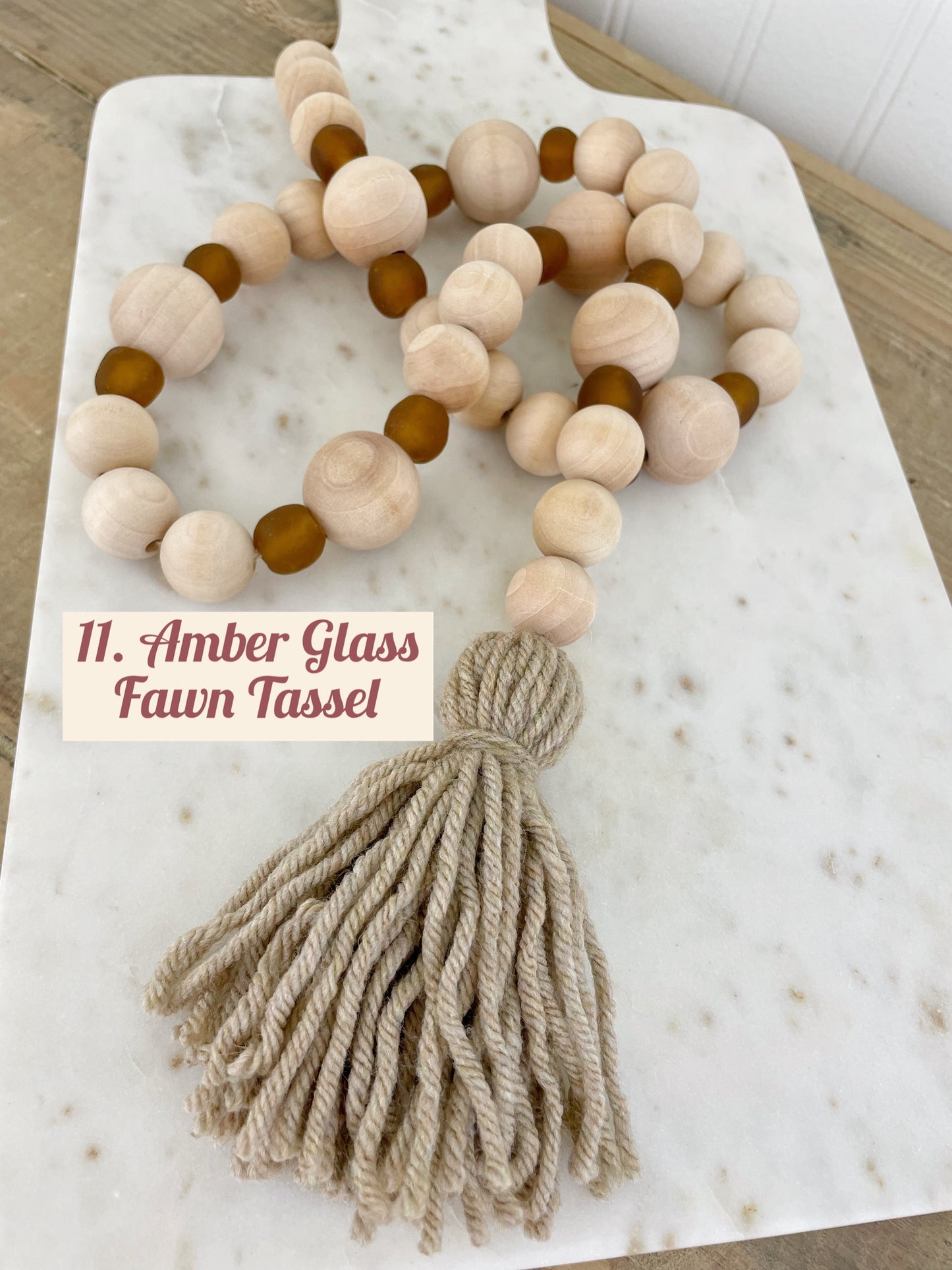 Fall Color- Wood & Glass Decor Bead Strands