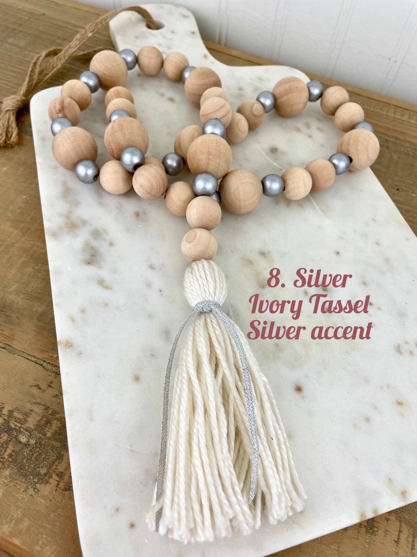 Holiday Mixed Wood Decor Bead Strand