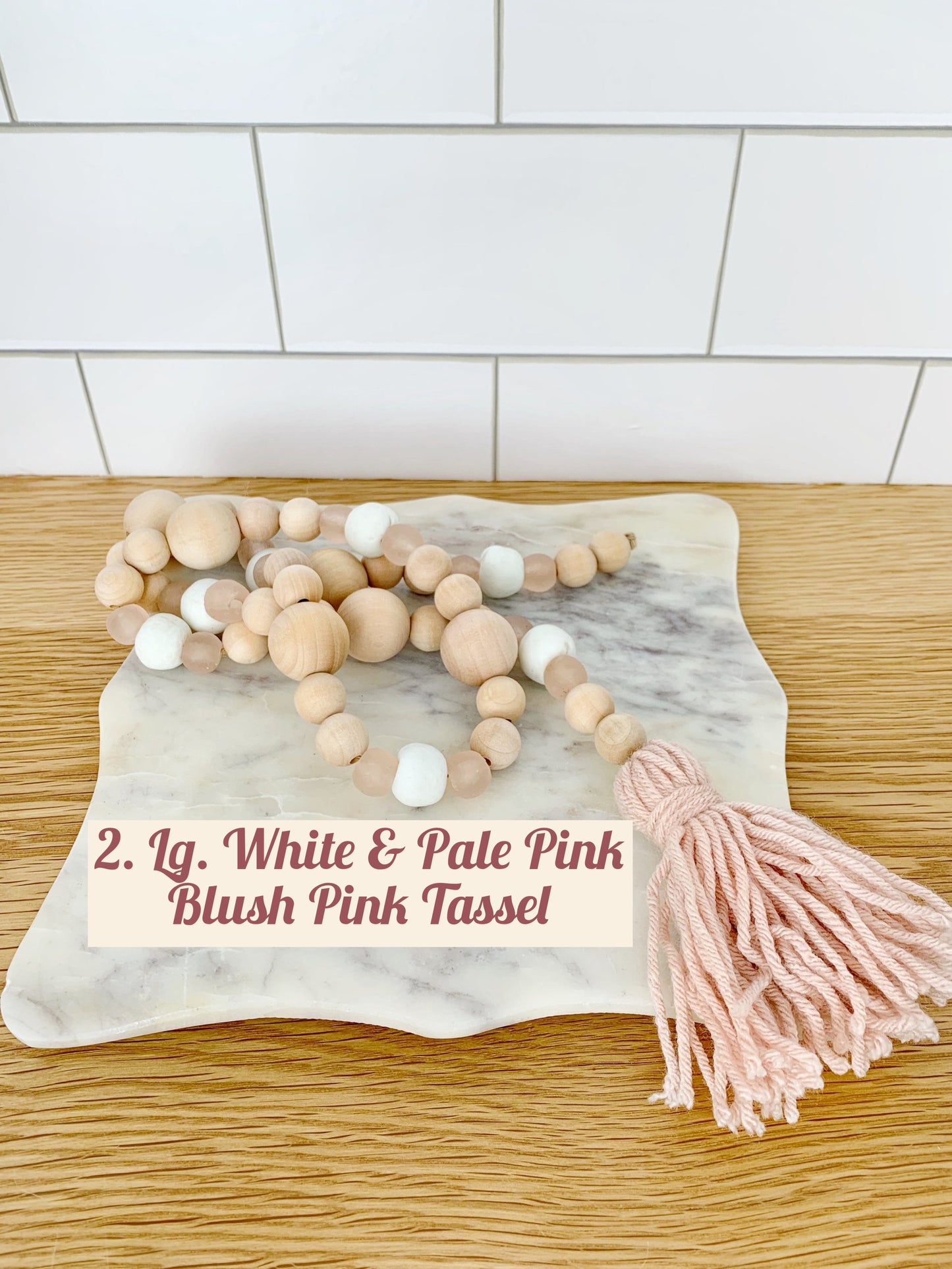 Wood+Glass Decor Bead Strands with Shades of Pink