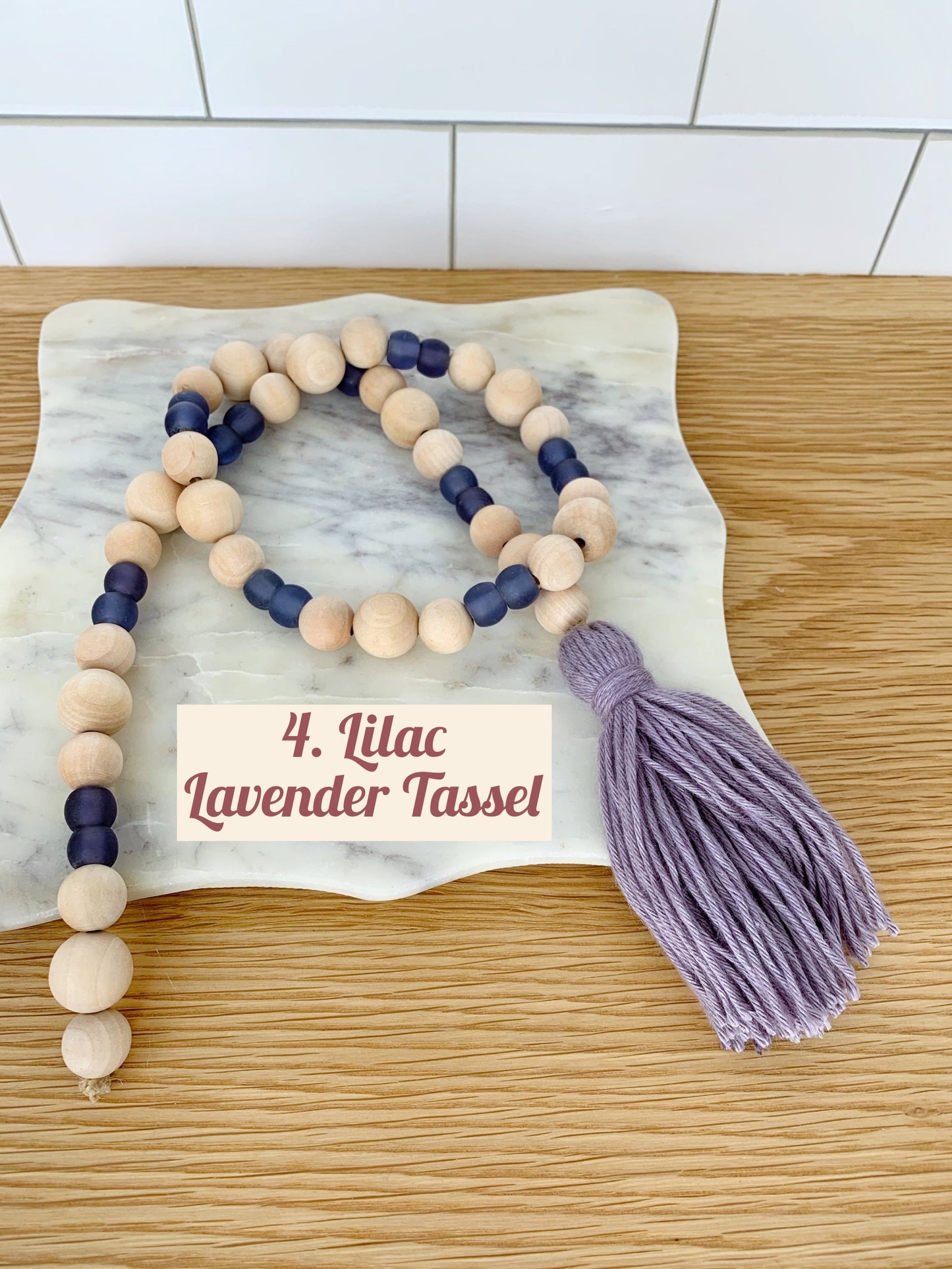 Wood+Glass Decor Bead Strands with Shades of Purple