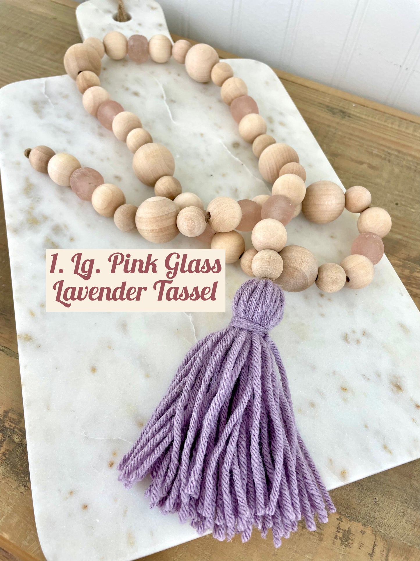 Wood+Glass Decor Bead Strands with Shades of Purple