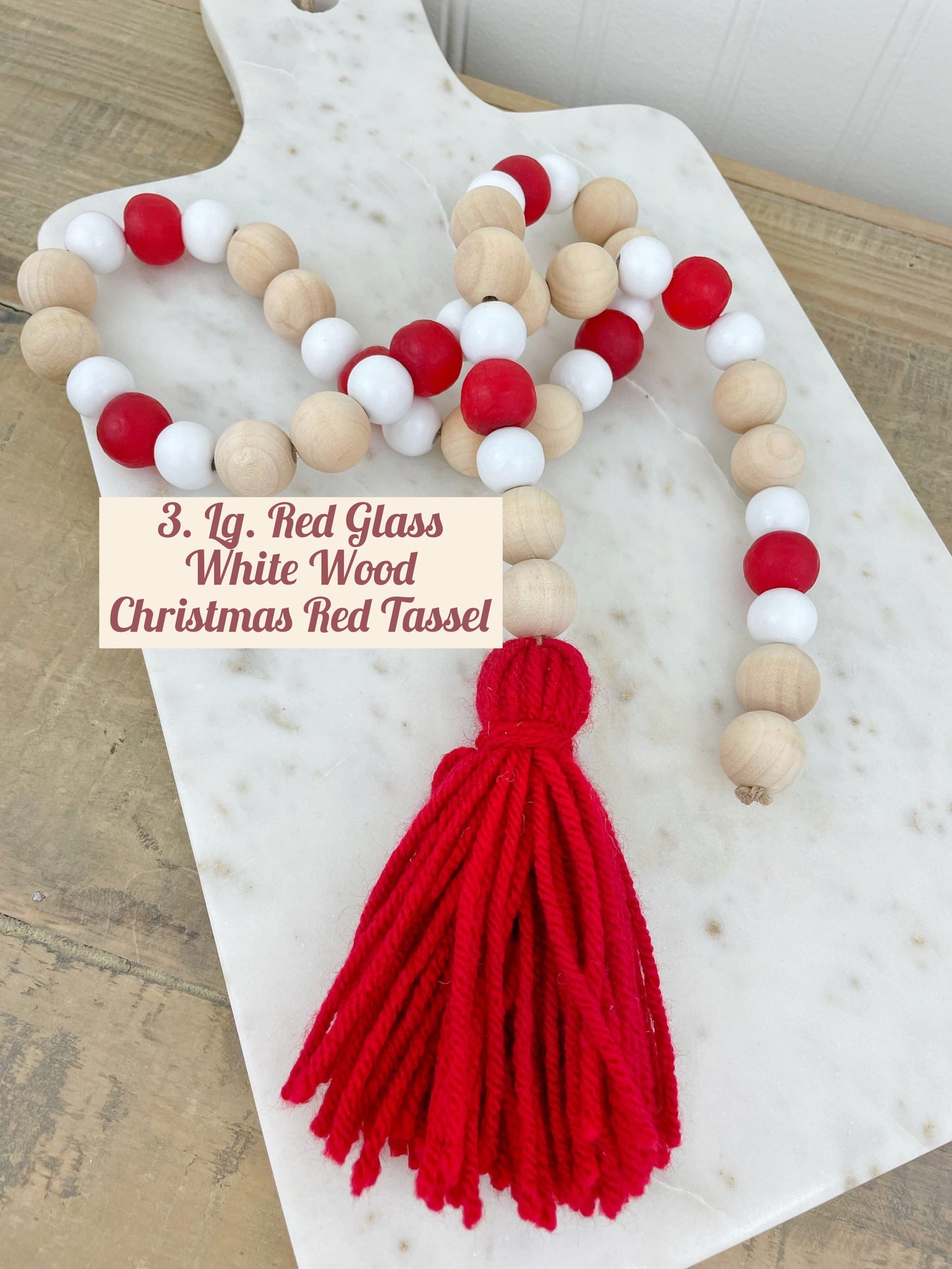 Holiday Wood & Glass Decor Bead Strands